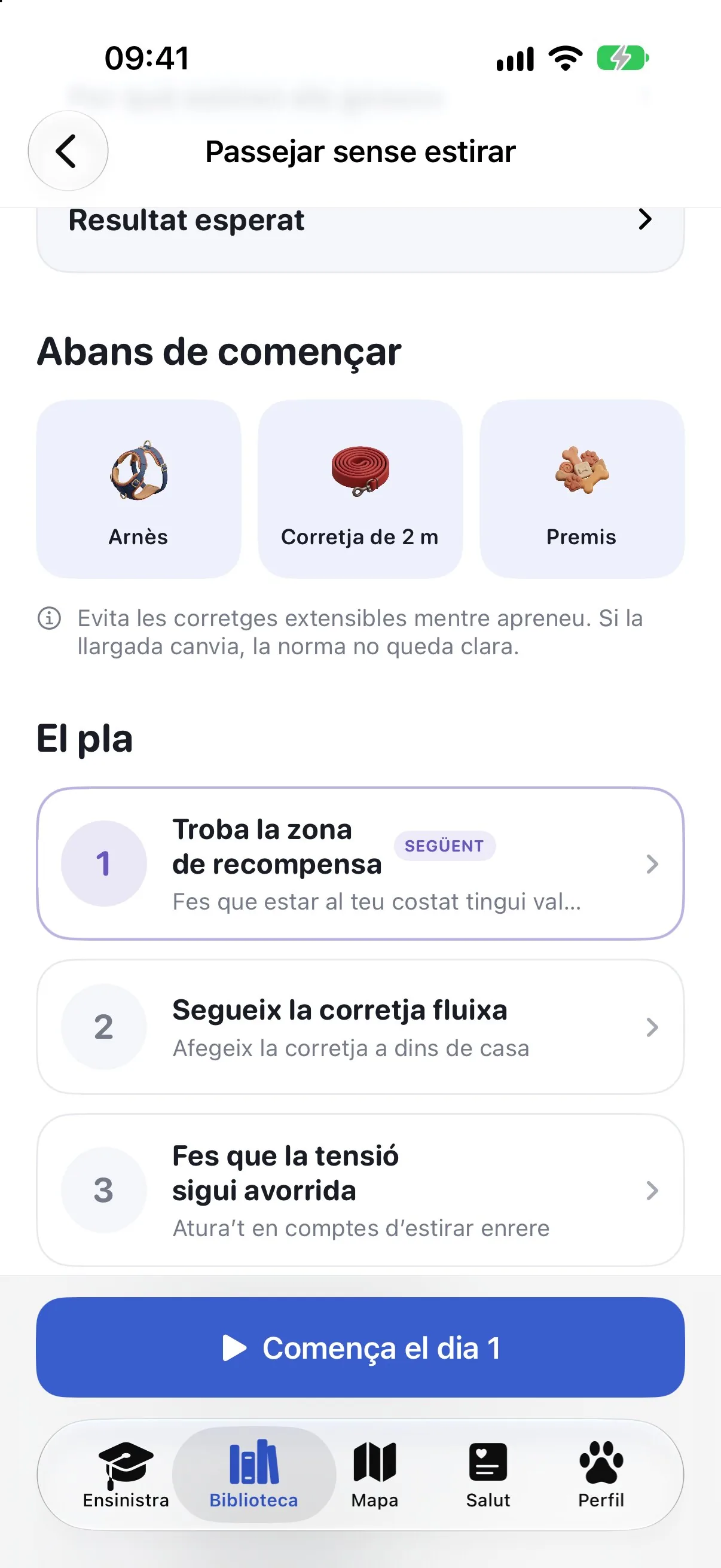 El pla de Ruffy per passejar sense estirar, amb el material que necessites i els primers dies