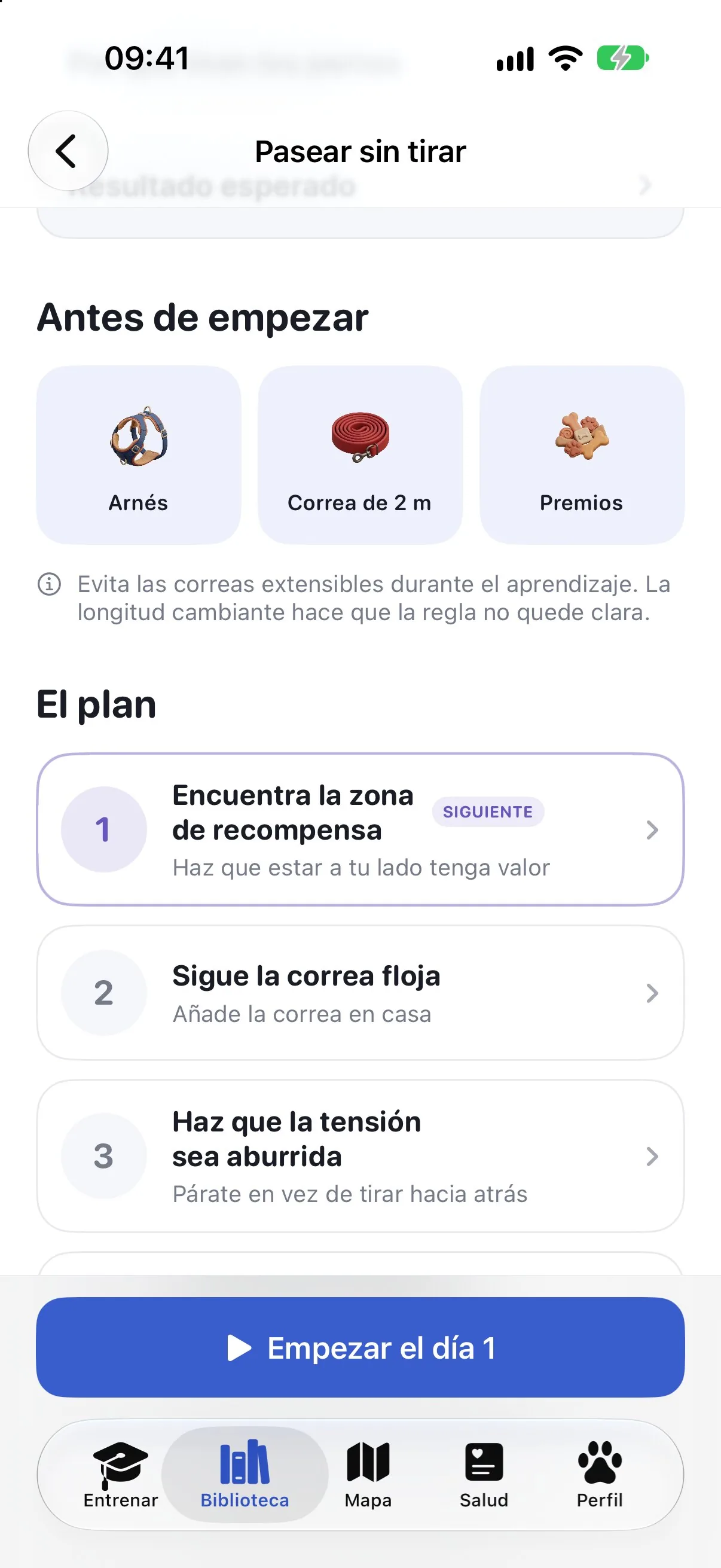 El plan de Ruffy para pasear sin tirar, con el material que necesitas y los primeros días