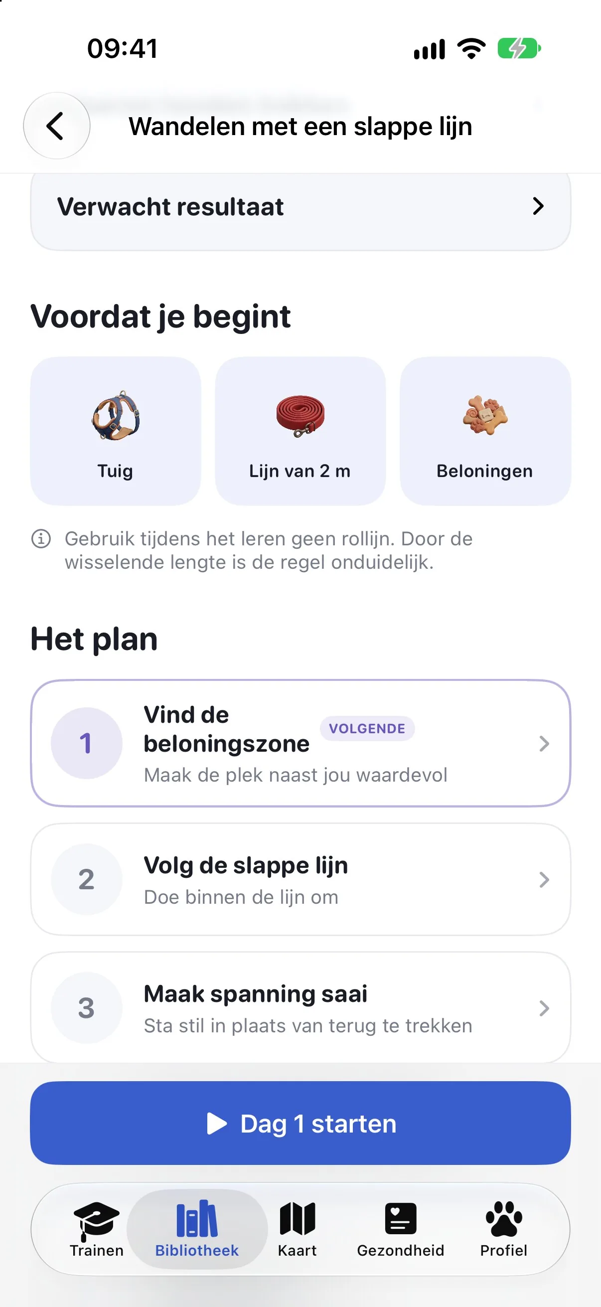 Het Ruffy-plan voor wandelen met een slappe lijn, met wat je nodig hebt en de eerste dagen